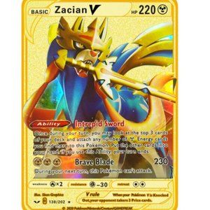 Zacian V Pokemon Metal Card